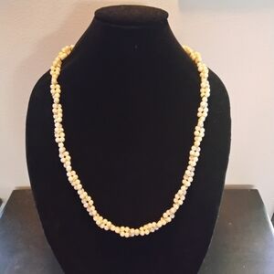 VTG Signed Trifari 1960s Double Helix Faux Pearl Strand w/ Gold-Tone Spacers